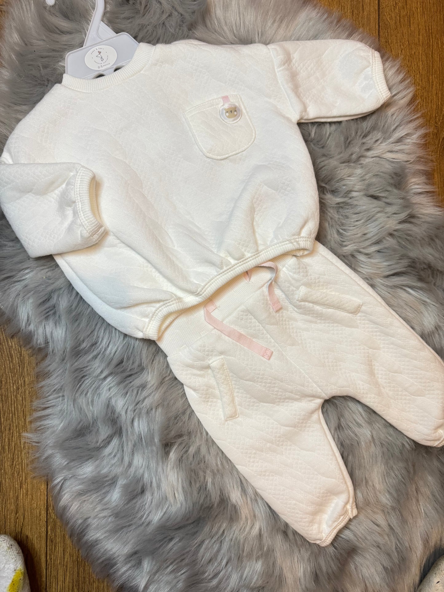 Girls Cream Tracksuit