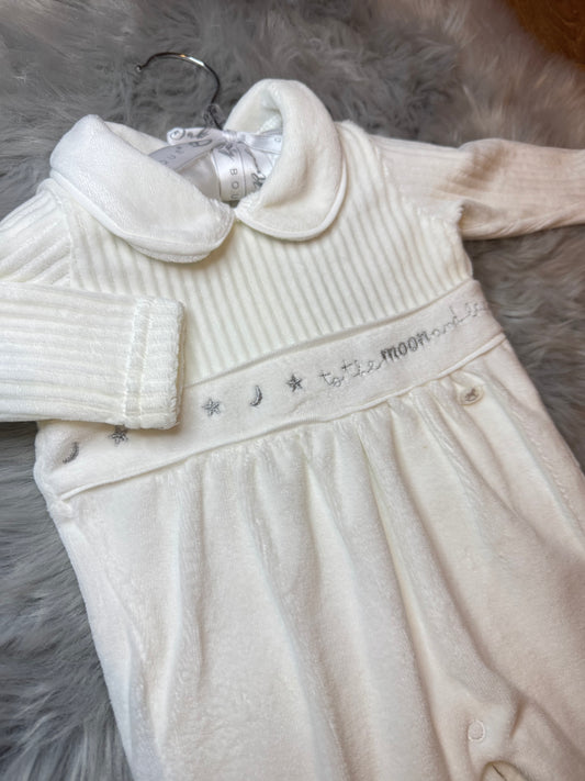 Babies Velour Sleepsuit 'To The Moon & Back'