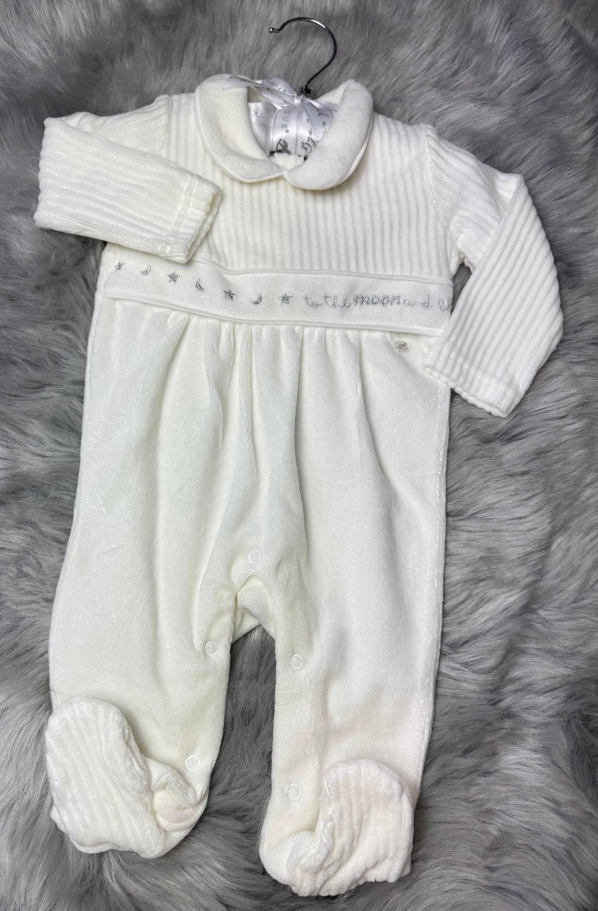 Babys' Soft Velour Sleepsuit