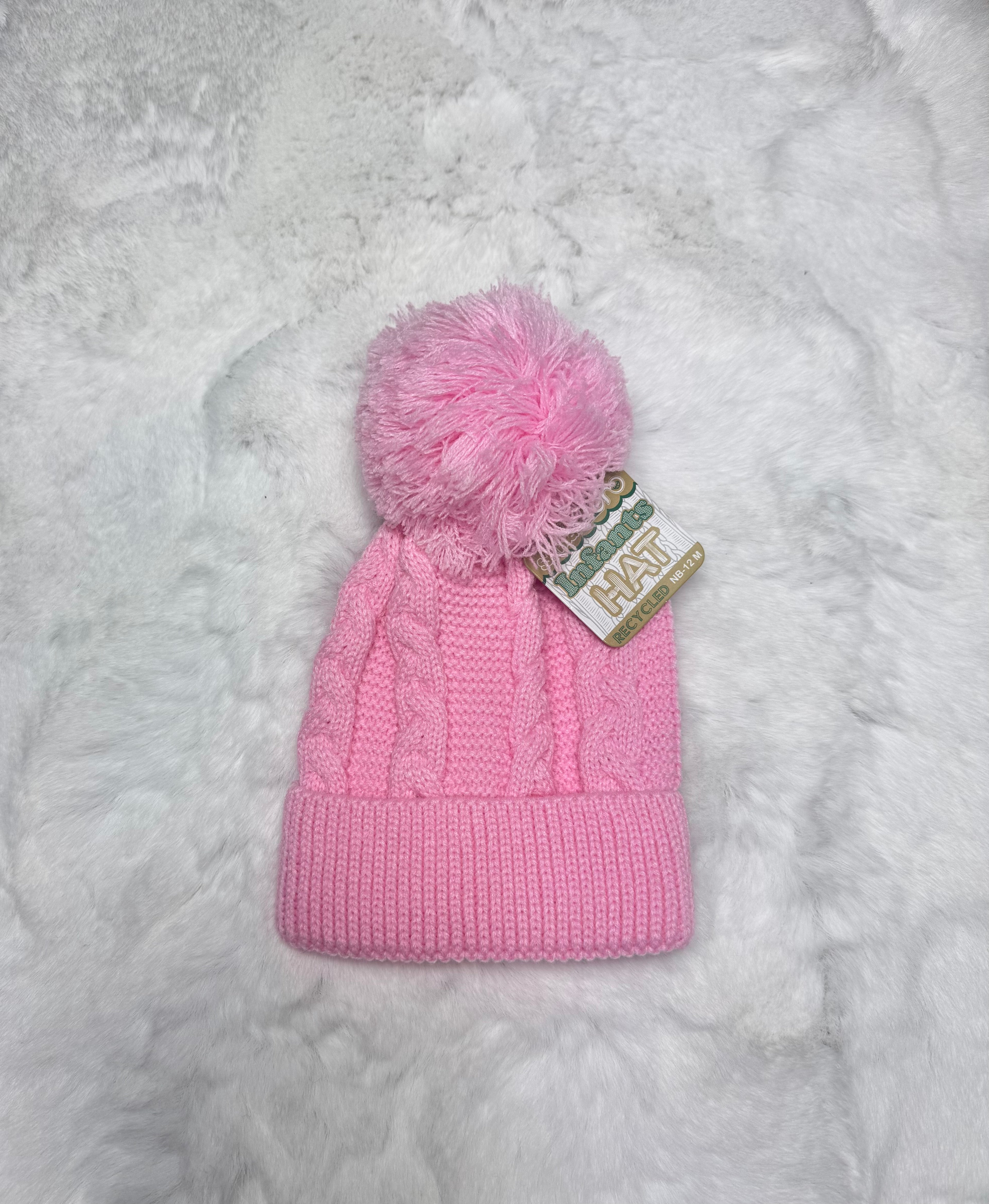 Girls' Pink Patterned Winter Hat